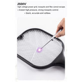 Mosquito Killer Racket  Rechargeable Automatic Electric Fly Swatter  Mosquito Zapper Racket With Uv Light Lamp  Mosquito Swatter With Usb Charging Base  Electric Insect Killer Racket Machine Bat